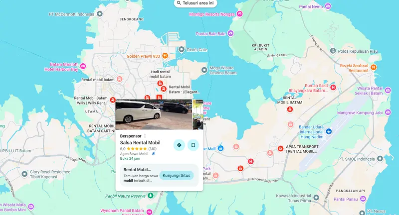 maps rental mobil batam